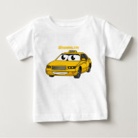 Divertida ilustración de un taxi amarillo lindo es