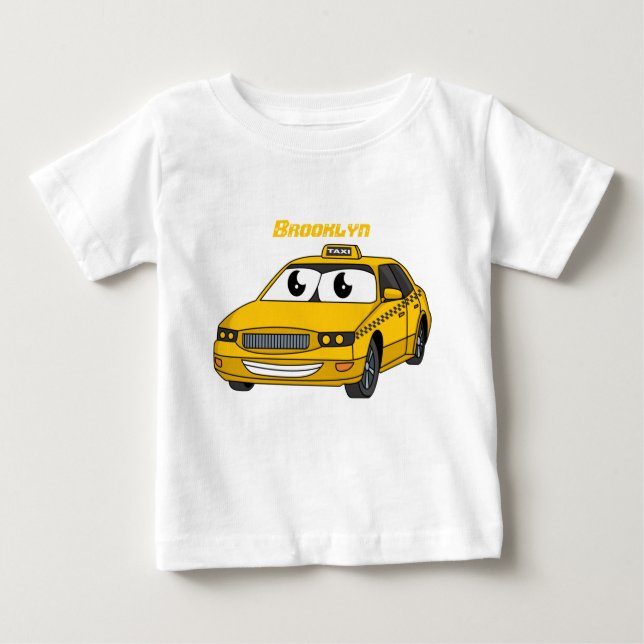 Camiseta De Bebé Divertida ilustración de un taxi amarillo lindo es (Anverso)