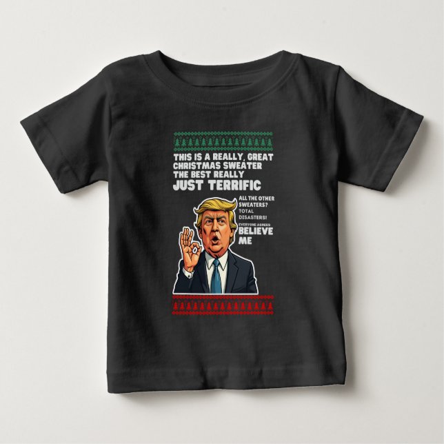 Camiseta De Bebé Divertida parodia de los Navidades feos de Donald  (Anverso)