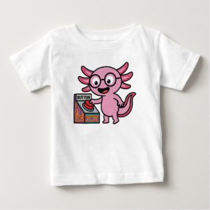Camiseta De Bebé Divertidas preguntas de axolotl azteca Oh No botón