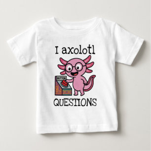 Camiseta De Bebé Divertidas preguntas de axolotl azteca Oh No botón