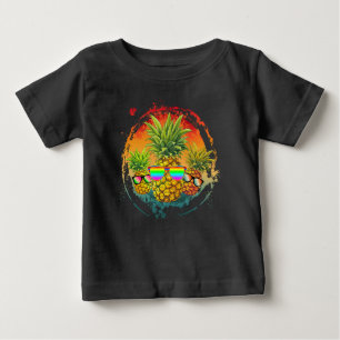 Camiseta De Bebé Divertidas Vibraciones de Piña de Verano