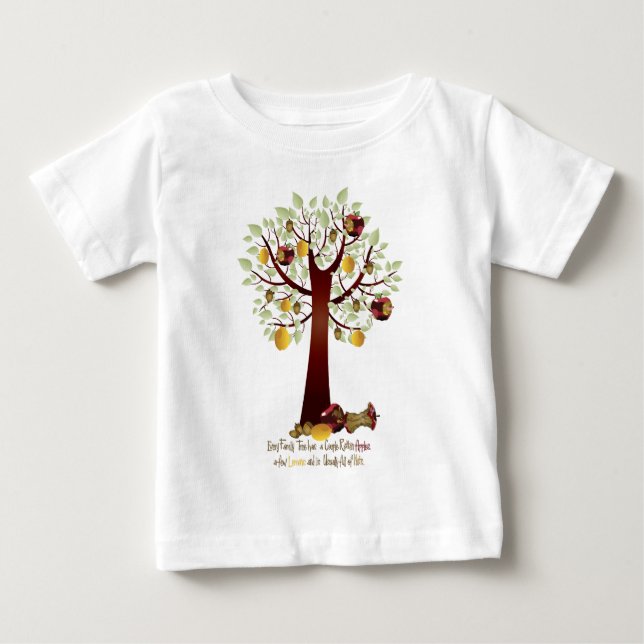 Camiseta De Bebé Divertido árbol de la familia Apple (Anverso)