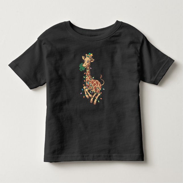 Camiseta De Bebé Divertido árbol de Navidad Giraffe Lover Regalo Lo (Anverso)
