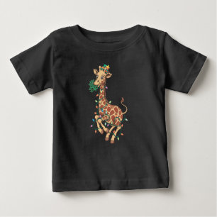 Camiseta De Bebé Divertido árbol de Navidad Giraffe Lover Regalo Lo