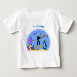 Camiseta De Bebé Divertido buceador de scuba y personalizado de cri