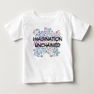 Camiseta De Bebé Divertido doodle de formas vibratorias coloridas