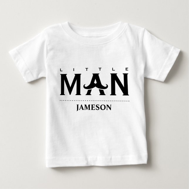 Camiseta De Bebé Divertido Hombre Pequeño Nombre Personalizado Must (Anverso)