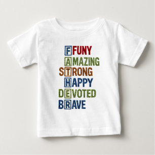 Camiseta De Bebé Divertido Increíble Fuerte Feliz Devoto Valiente P