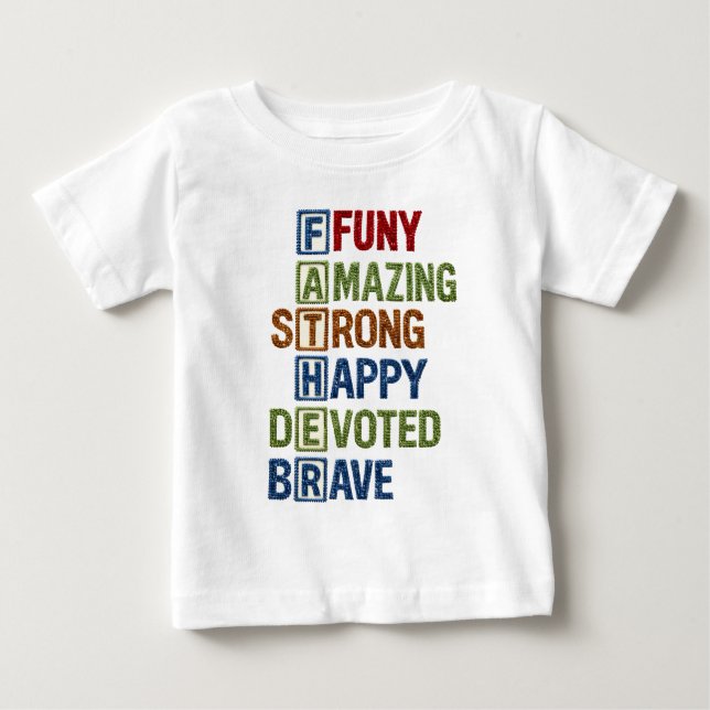 Camiseta De Bebé Divertido Increíble Fuerte Feliz Devoto Valiente P (Anverso)
