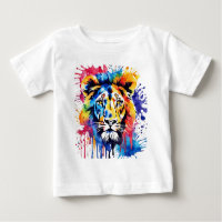 Divertido león colorido acuático
