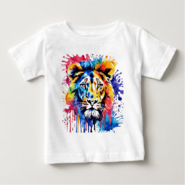 Camiseta De Bebé Divertido león colorido acuático