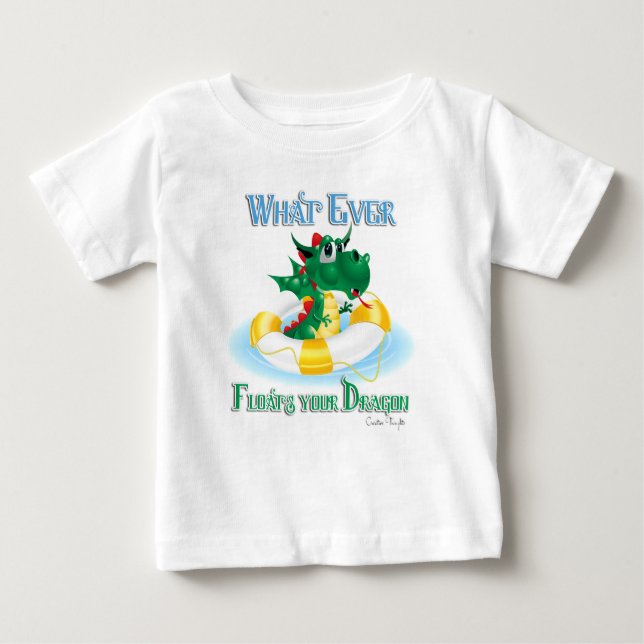 Camiseta De Bebé Divertido lo que te flote tu dragón (Anverso)