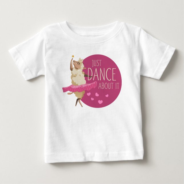 Camiseta De Bebé Divertido mensaje de oveja - Solamente baile acerc (Anverso)