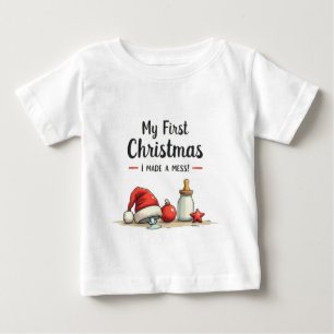Camiseta De Bebé Divertido Minimalista Mi Primer Navidad, Hice un D