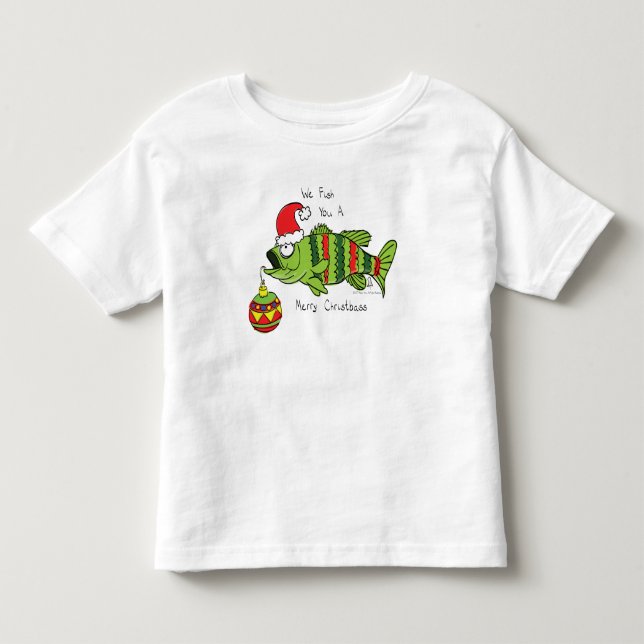 Camiseta De Bebé Divertido Navidad Personalizado de pescado crudo (Anverso)