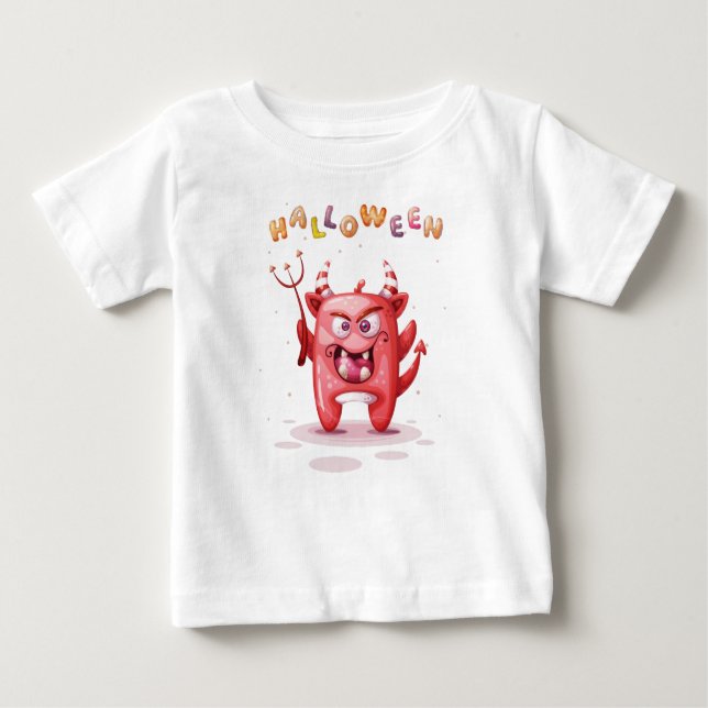 Camiseta De Bebé Divertido niño de Halloween Diablo (Anverso)