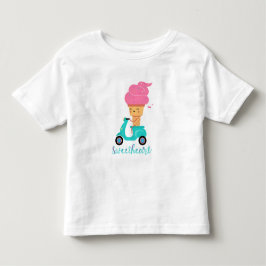 Camiseta De Bebé Divertido Patinete de Helado Rosa de Verano Dulce