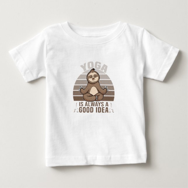 Camiseta De Bebé Divertido perrito haciendo yoga. graciosos poses d (Anverso)