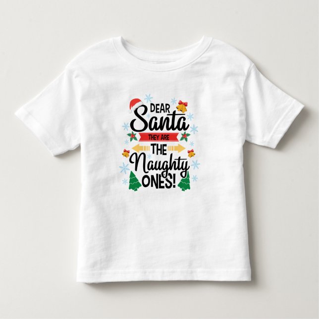 Camiseta De Bebé Divertido querido Santa, ellos son los Navidades t (Anverso)