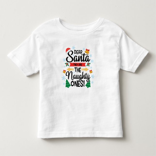 Camiseta De Bebé Divertido querido Santa, ellos son los Navidades t (Anverso)