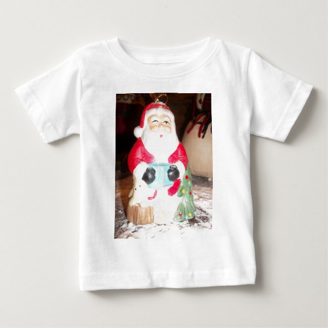 Camiseta De Bebé Divertido Santa con la impresión de arte de nieve (Anverso)