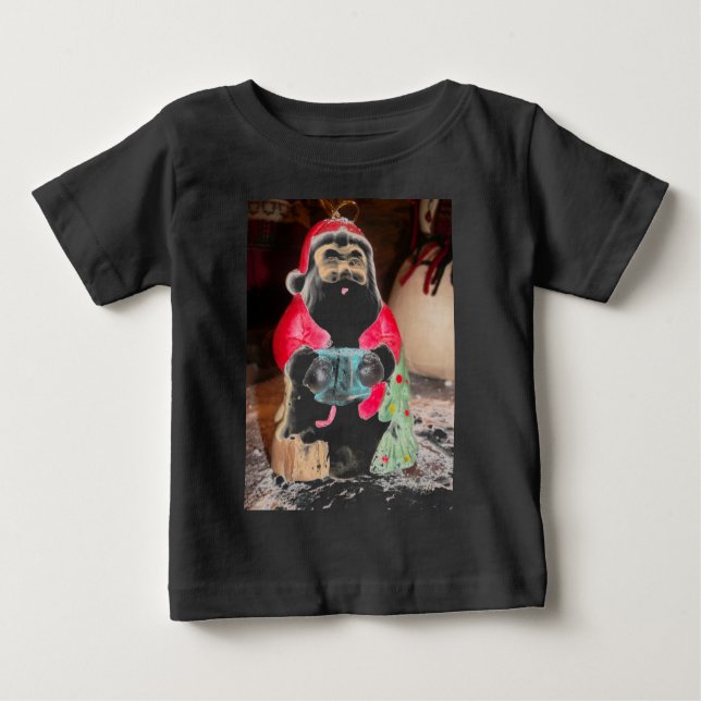 Camiseta De Bebé Divertido Santa con la impresión de arte de nieve (Anverso)