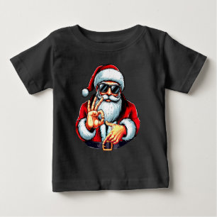Camiseta De Bebé Divertido Seis Siete 6 7 Meme Santa Navidad