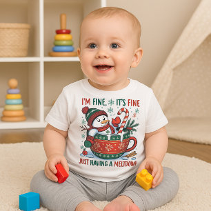 Camiseta De Bebé Divertido Solo Teniendo Un Hombre De Nieve Derriti