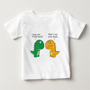 Camiseta De Bebé divertido-T-Rex-pequeño-brazo-dibujo animado