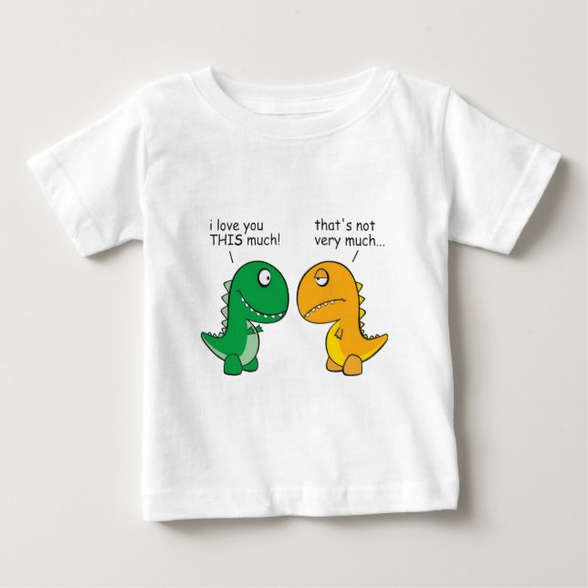 Camiseta De Bebé divertido-T-Rex-pequeño-brazo-dibujo animado (Anverso)