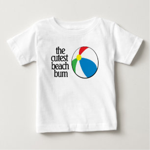 Camiseta De Bebé Divertido The Cutest Beach Bum con Beach Ball