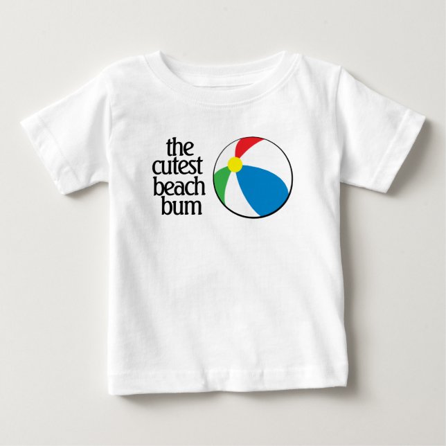 Camiseta De Bebé Divertido The Cutest Beach Bum con Beach Ball (Anverso)