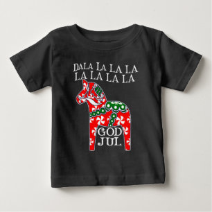 Camiseta De Bebé Divertidos Navidades suecos Dios Jul Dala Horse Da