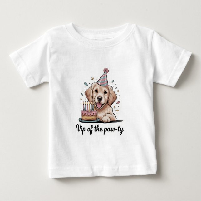 Camiseta De Bebé Diviértete "VIP de la Paw-fiesta" Cumpleaños de Pe (Anverso)