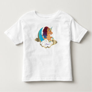 Camiseta De Bebé Divino el Unicornio   Luna y Nubes