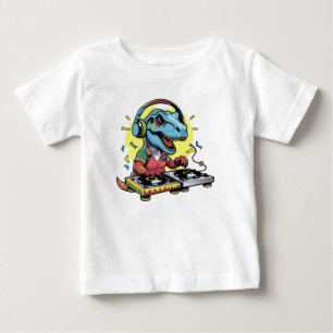 Camiseta De Bebé DJ Dinosaur Fiesta T-Shirt