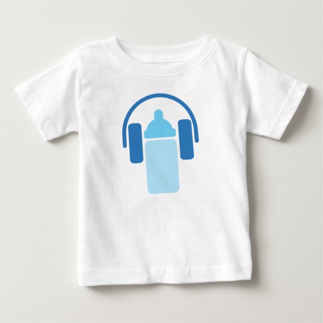 Camiseta De Bebé DJ júnior - Icono de audífonos y botellas (Anverso)