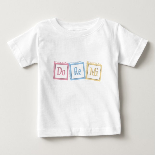 Camiseta De Bebé "Do Re Mi" Solfeggio Baby Blocks Musical (Anverso)