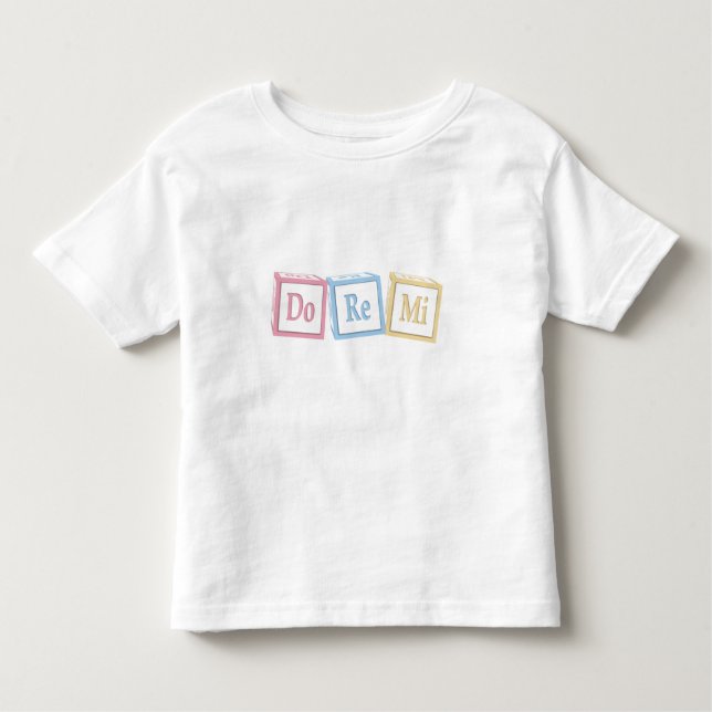Camiseta De Bebé "Do Re Mi" Solfeggio Baby Blocks Musical (Anverso)