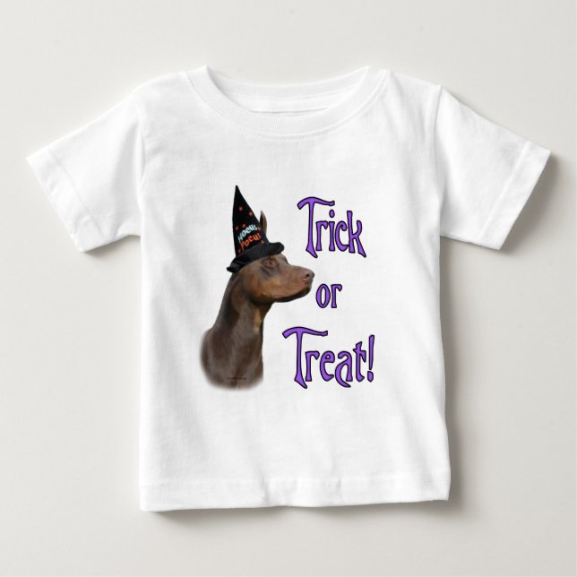 Camiseta De Bebé Doberman Pinscher (rojo) Trick (Anverso)