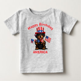 Camiseta De Bebé Doberman Puppy (2o) Patriotic Kid T-Shirt