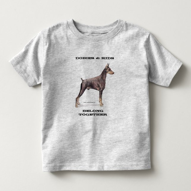 Camiseta De Bebé Dobies & Kids — Doberman Pinscher (Anverso)