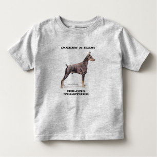 Camiseta De Bebé Dobies y niños -- Pinscher del Doberman