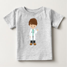 Camiseta De Bebé Doctor, Bata de Laboratorio, Medicina, Niño Bonito