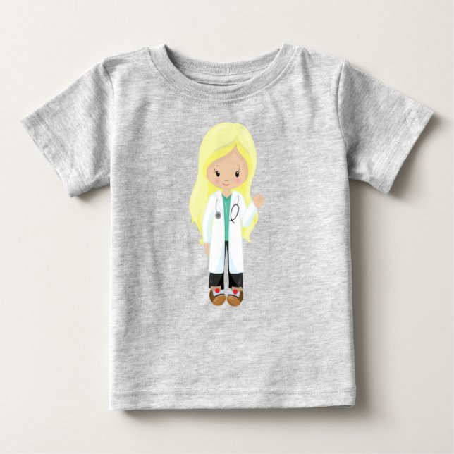 Camiseta De Bebé Doctor, Enfermera, Estetoscopio, Bata de Laborator (Anverso)