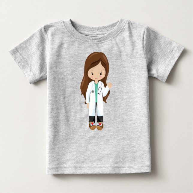 Camiseta De Bebé Doctor, Enfermera, Estetoscopio, Bata de Laborator (Anverso)