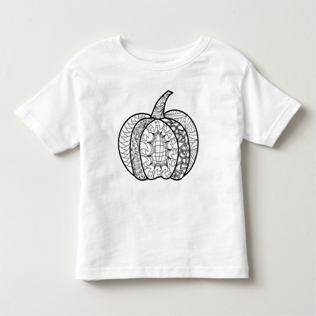 Camiseta De Bebé Dodles de Halloween calabazas de boho mandala de o (Anverso)