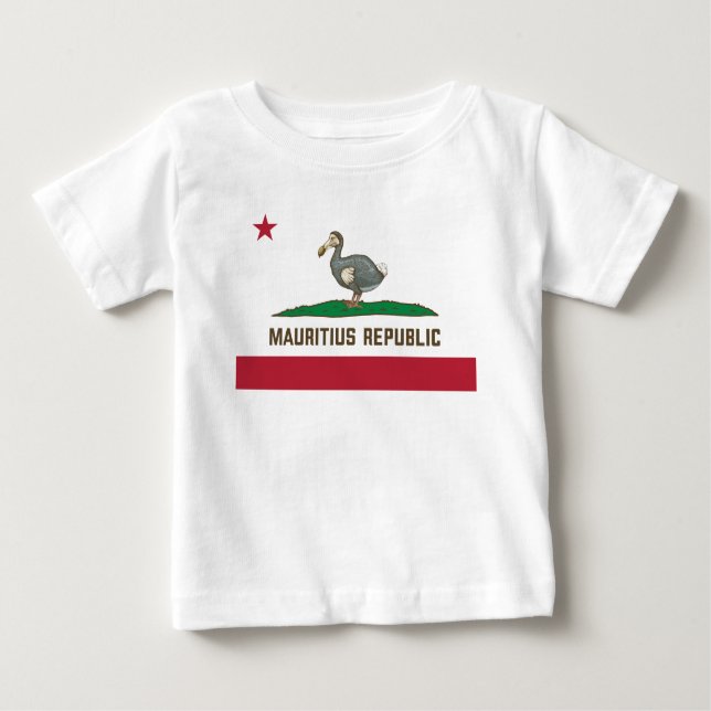 Camiseta De Bebé Dodo de la bandera de California de Mauricio (Anverso)