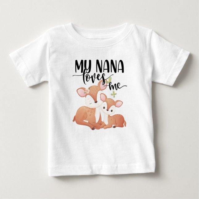 Camiseta De Bebé Doe and Fawn Mi Nana me ama (Anverso)